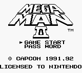 Mega Man 2 title screen for GameBoy